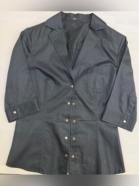 Hugo Boss Black Snap-Front Long Blazer